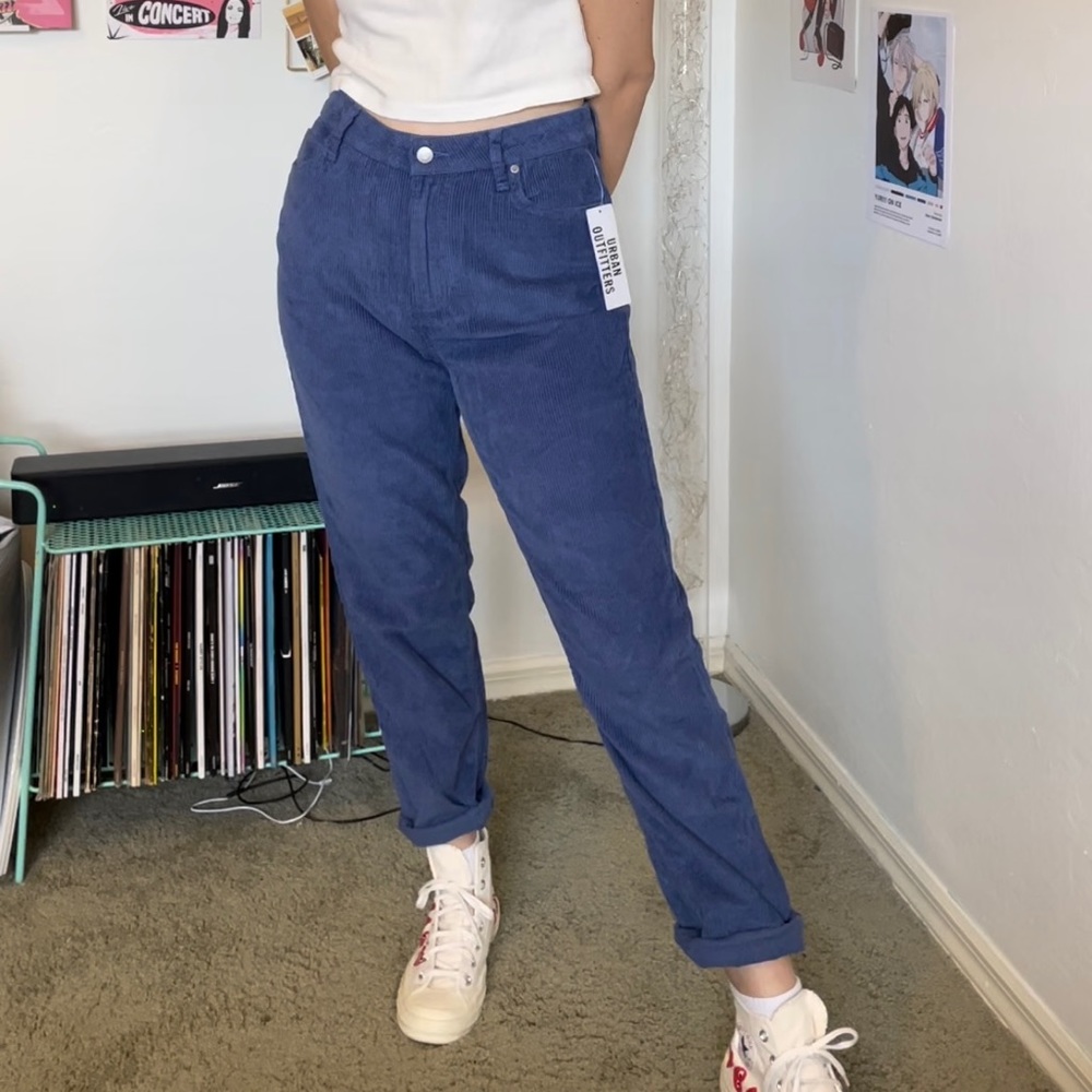Urban Outfitters Blue Corduroy Mom Jeans